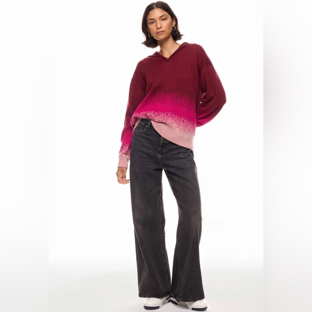 Terez Bordeaux Ombré Zip Pullover NWT size Medium